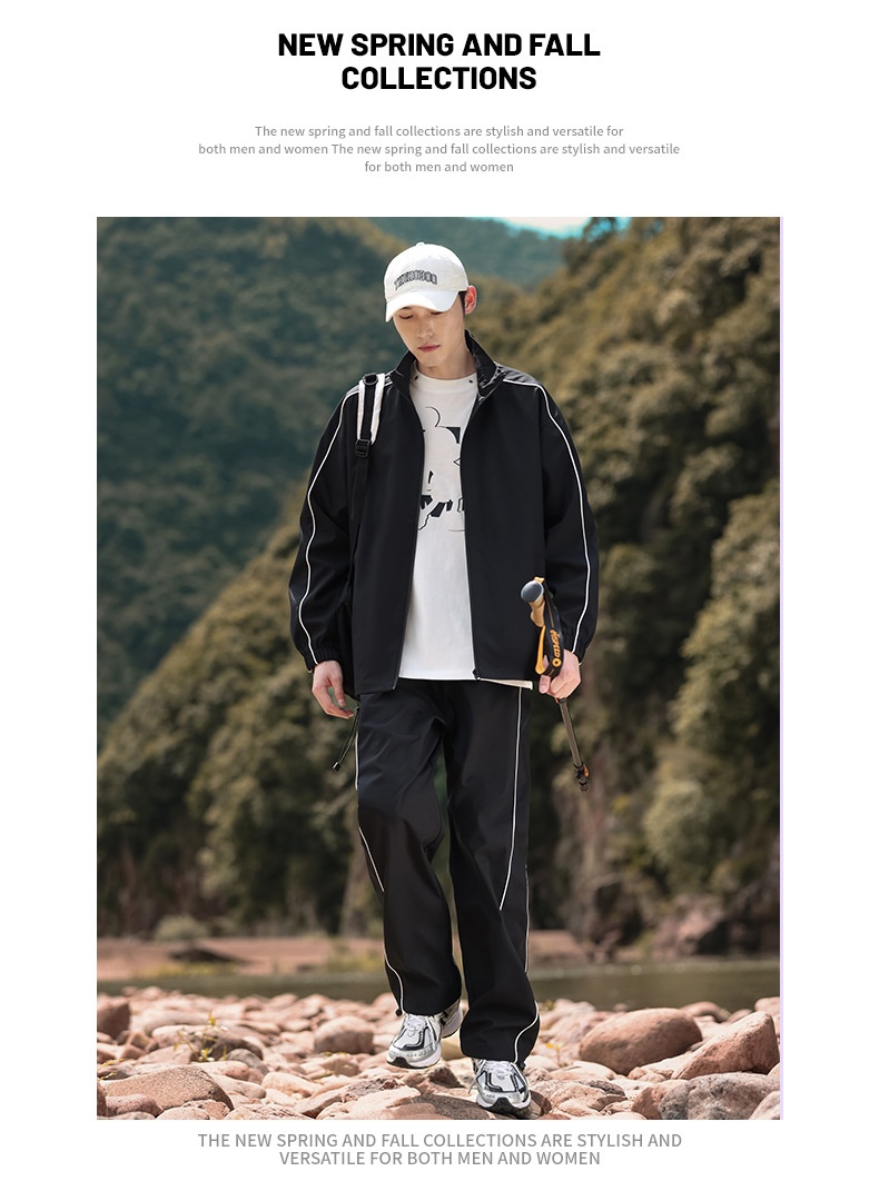 001 Completo casual alla moda, giacca e pantaloni da esterno, due pezzi, per uomo, acquisto di gruppo_voghion.com