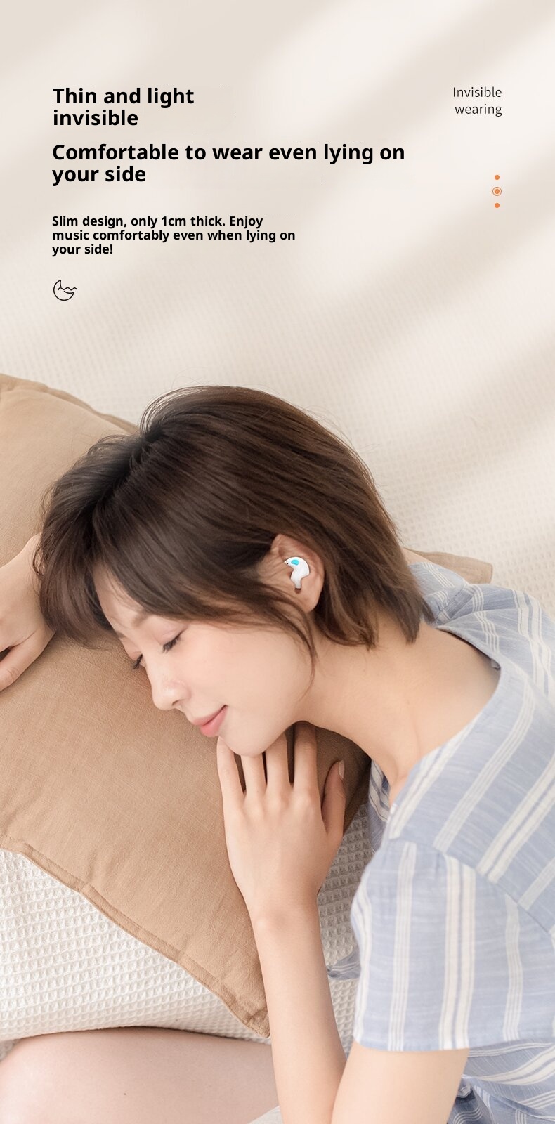 3c Cross-Border Hot-Selling X55 Sleep Bone Conduction Mini Noise Cancelling Digital Display Ultra-Long Battery Life Macaron_voghion.com