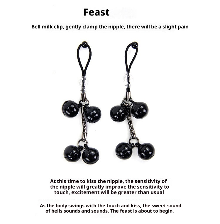 LuvBox LoveRing Clips Seilfessel Hängender Nippel-Teaser mit Glöckchengeräusch Flirt für Erwachsene süß_voghion.com