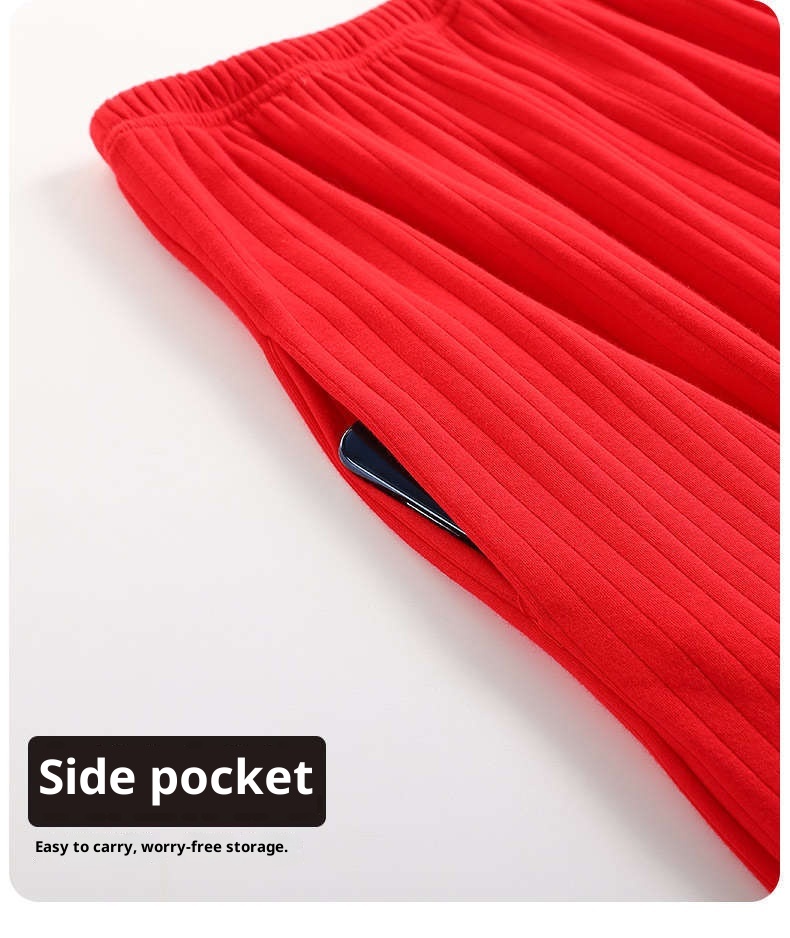 GraceChic GraceChic Autumn Winter All-Cotton Couple Pure Cotton Wedding Zodiac Year Big Red Men's Women's Plus Size Pajamas 100kg Homewear_voghion.com