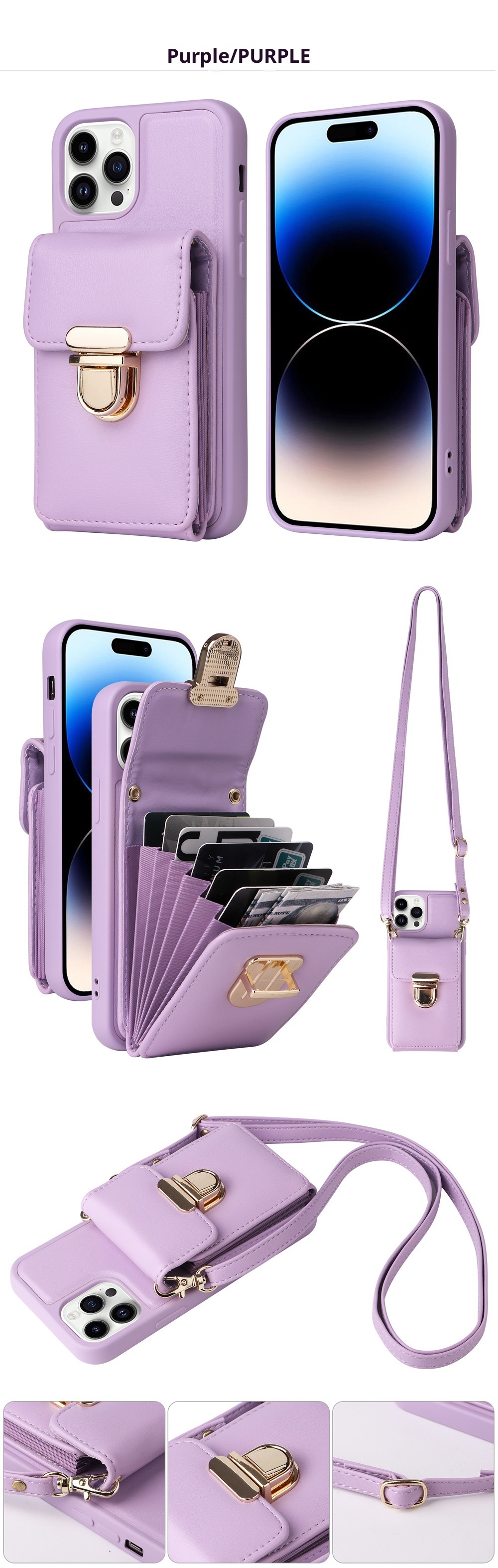 TechGlobe compatibile con 13 Full Coverage Pro Max Crossbody 14 Antiurto Stile giapponese e coreano 12 Slot per schede iPhone 8P_voghion.com