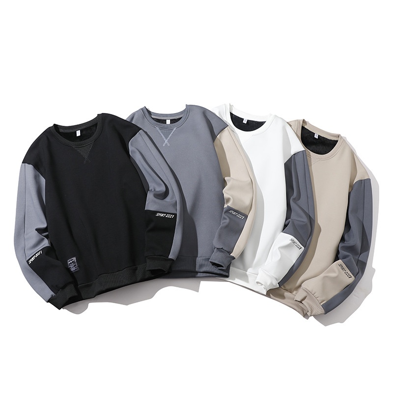boy 2025 Spring Autumn Base Shirt Crew Neck Sweatshirt New Korean Version Loose Long Sleeve T-Shirt Men's_voghion.com