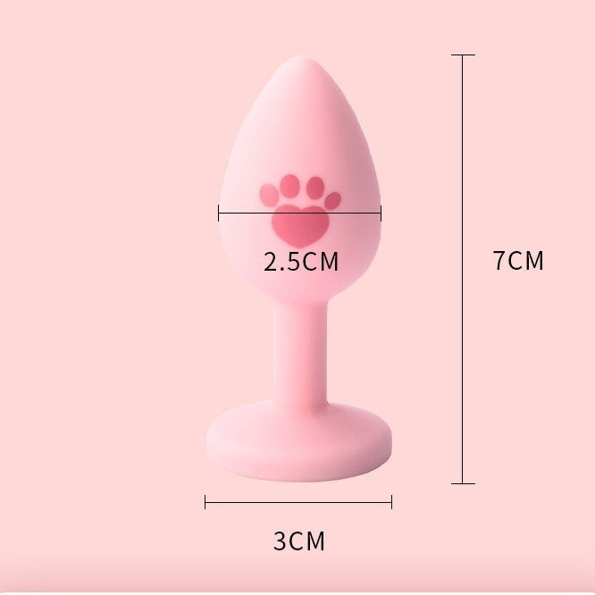 Plug anal détachable en silicone LuvBox en forme de patte de chat avec médaille pour chien à nœud papillon, diamant, clochette, petite taille souple et lumière lumineuse_voghion.com