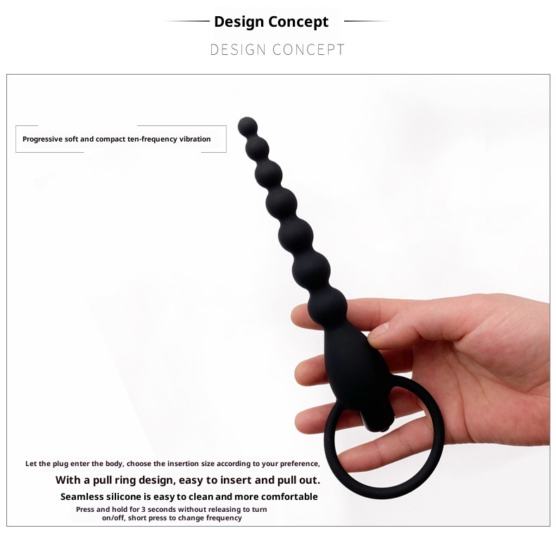 LuvBox Anello dell'amore Giocattoli sessuali Punto G femminile Corte posteriore Piccola conversione di frequenza di vibrazione Plug anale in uscita Perline di trazione in silicone_voghion.com