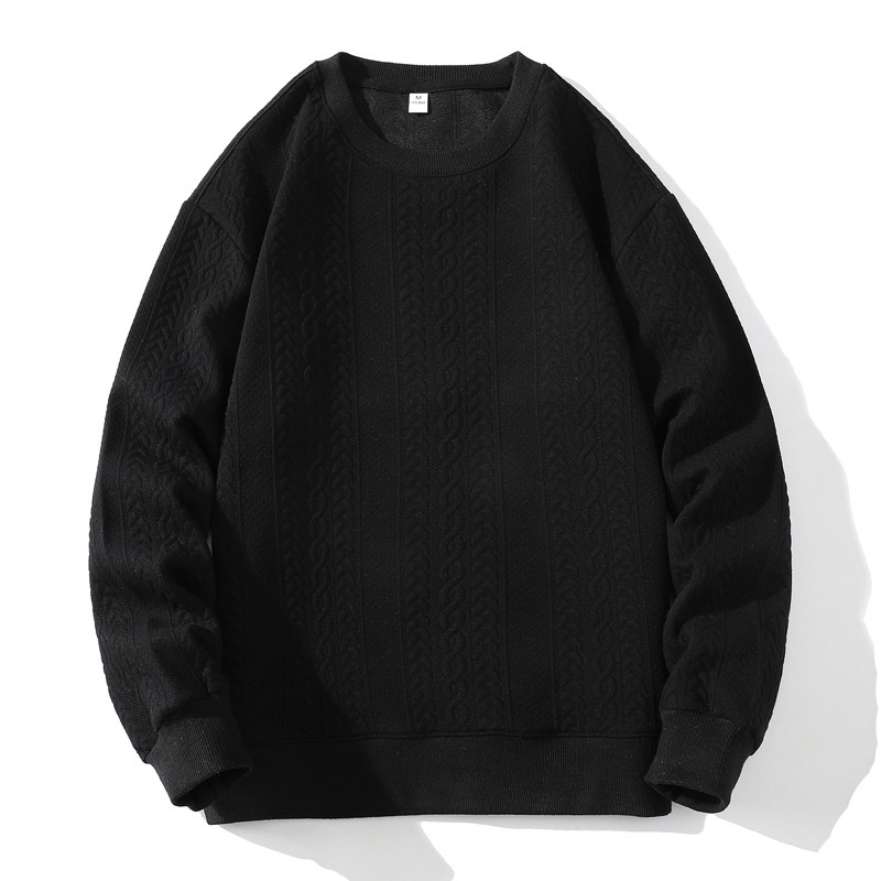 Erkek Sonbahar Kış Yeni Erkek Kore Düz Renk Basit Yuvarlak Yaka Uzun Kollu Sweatshirt Trend Çift İnternet Ünlü_voghion.com