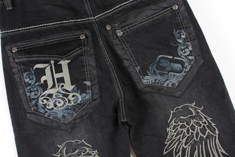 Jeans hip-hop tendance pour homme, style européen et américain, vêtements de danse de rue, pantalon de skate ample délavé, grandes tailles_voghion.com