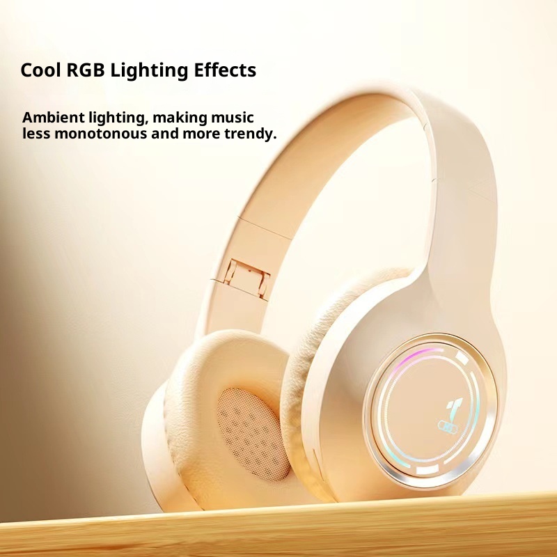 Cuffie Bluetooth wireless cablate 3c, nuovissime e rivisitate, con cuscinetti auricolari a copertura totale, illuminazione colorata RGB, slot per schede di memoria_voghion.com