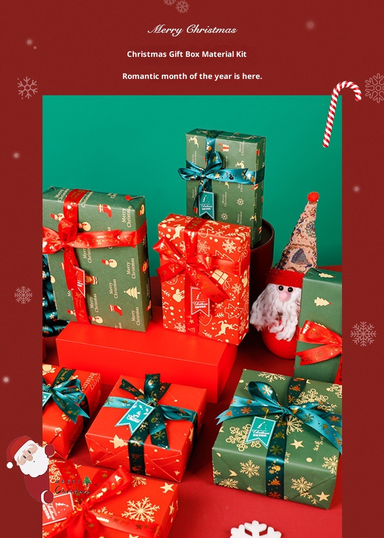 Lillian Wrapping Confezione regalo di Natale all'ingrosso Decorazione Imballaggio esterno Carta Kraft Materiale fatto a mano fai da te X20_voghion.com