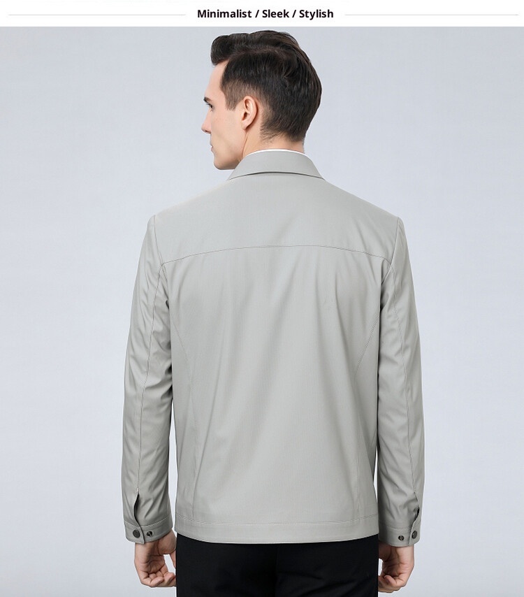 1 Giacca da uomo di mezza età di alta qualità, modello da papà, autunno 2025, nuova giacca casual da lavoro, tinta unita, con cerniera, da uomo_voghion.com