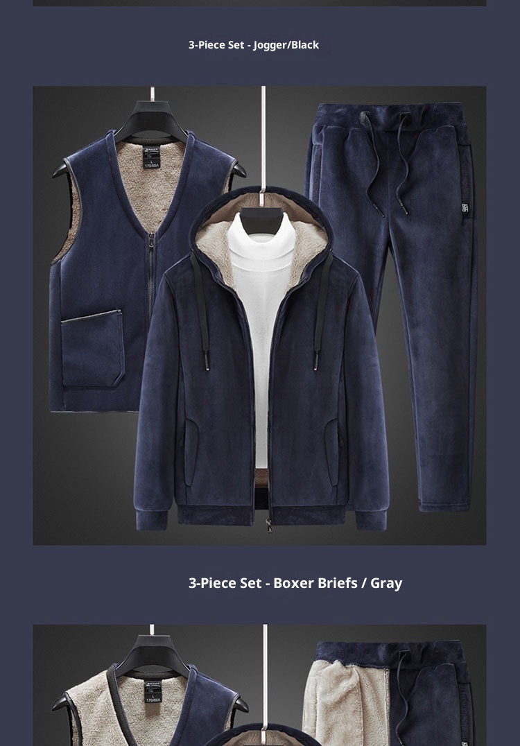 001 Three-Piece Winter Silver Fox Plus Size Sweatshirt Set For Men Thickened Warm Lamb Fleece Jacket Men's Sportswear_voghion.com