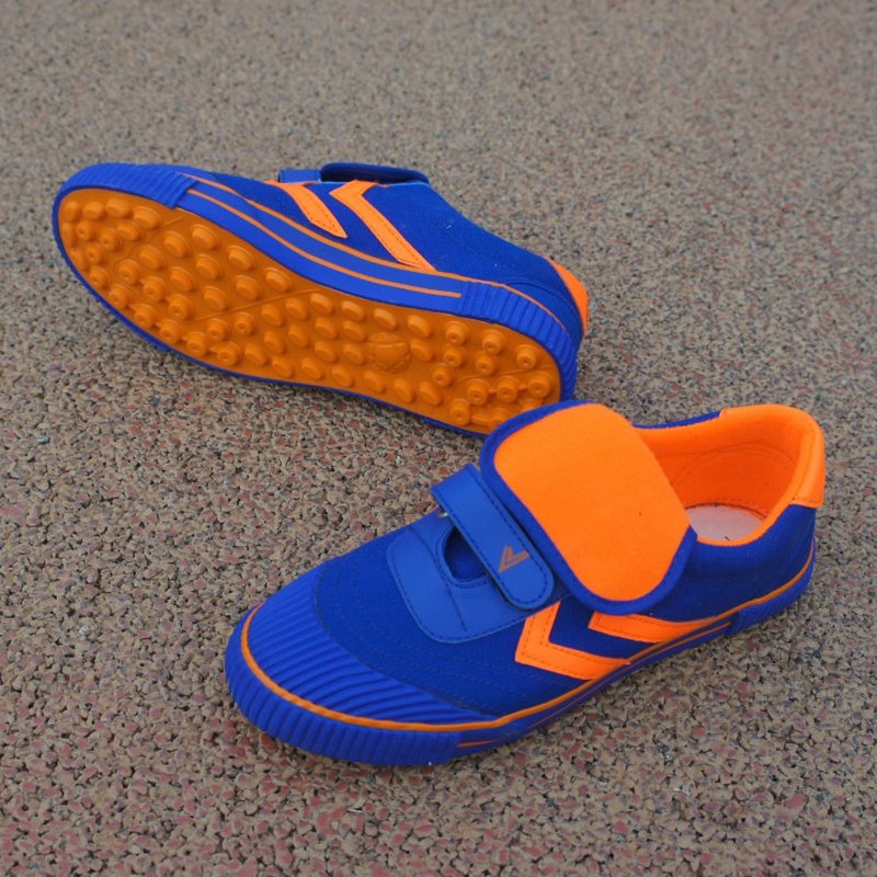 ShoeGlobe Qingdao Double Star Canvas Fußballschuhe für Kinder mit Kunstrasen und magischer Schnalle (neues Modell)_voghion.com
