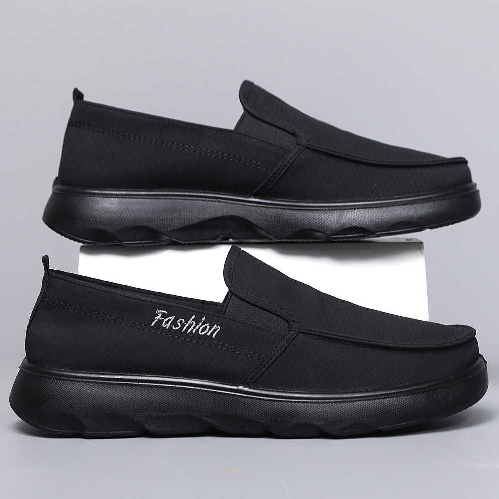 Zees Zees New Versatile Canvas Polyurethane Ultra-light Soft Sole Casual Slip-on Men's Single Shoes_voghion.com