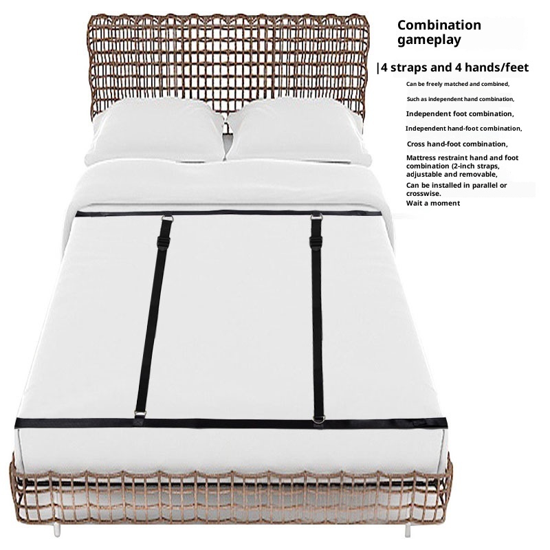 LuvBox Nuovo Stile Cinturino Una Parola Multi Cerchio Legatura Restrizione Letto Erotico Alternativa SM Regolabile Mani E Piedi Giocattoli Sessuali_voghion.com