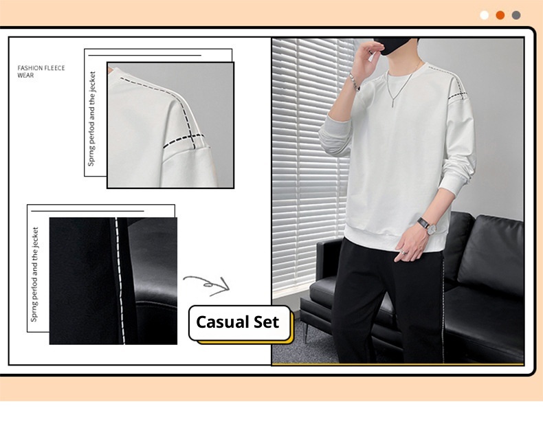 001 Diyu Shenlong Sweatshirt Casual For Men Spring And Autumn Long Pants Round Neck Pullover Tracksuit Two-Piece Set_voghion.com