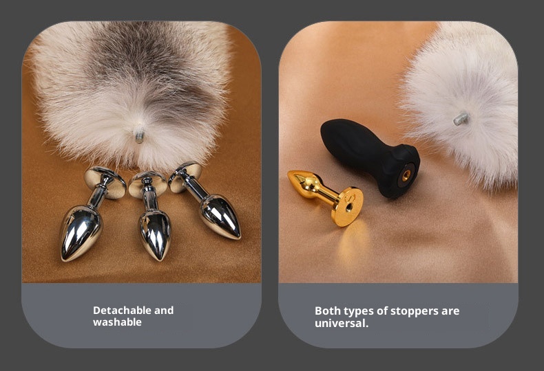 LuvBox SM Plug anale in metallo Back Court Prodotti per uomini e donne Strumenti sessuali per coppie Coda di volpe con capelli veri Flirt sexy Dropshipping_voghion.com