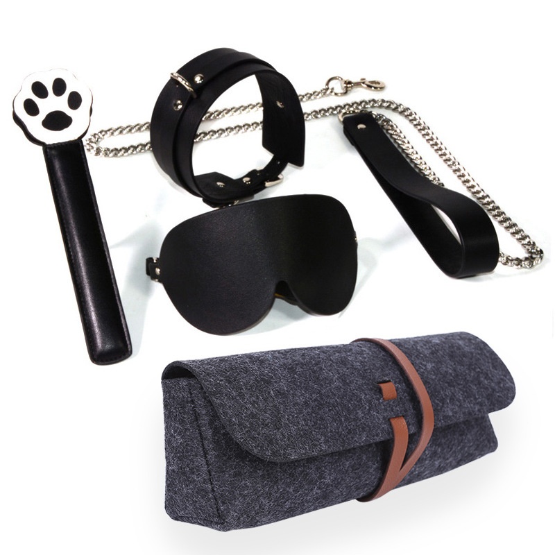 LuvBox Set di contenitori sexy in pelle PU SM Props Giocattoli Guinzaglio Collare Benda Piccola Frusta Pagaia Prodotti per adulti_voghion.com