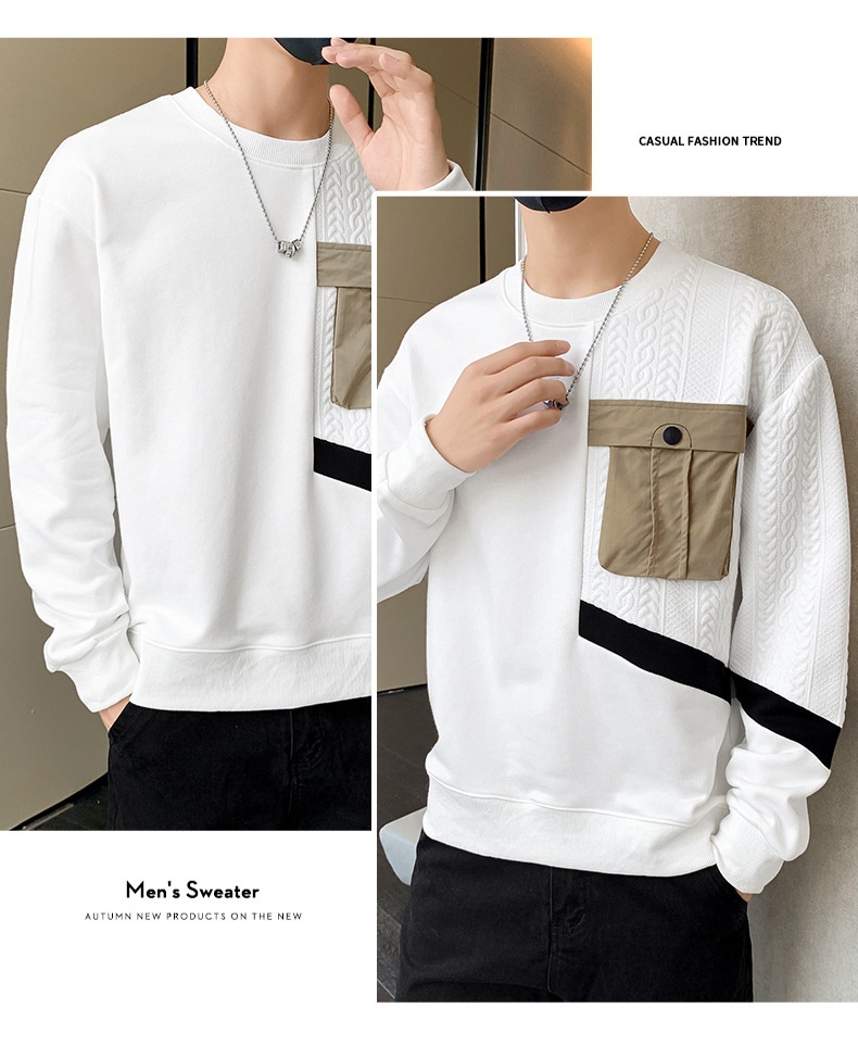 Jungen 2024 Neues Trend-Marken-Fleece-gefüttertes Baselayer-Top Frühling Herbst Langarm-T-Shirt Herren-Sweatshirt_voghion.com