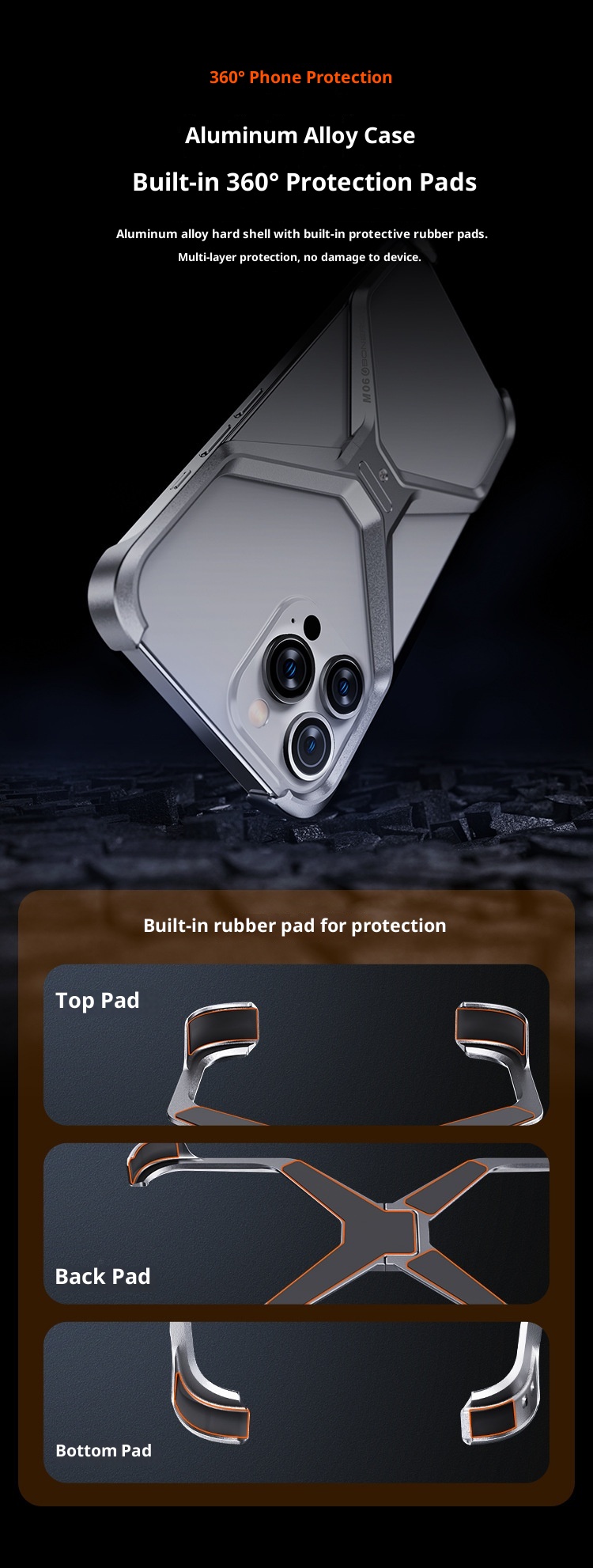 TechGlobe Suitable For 17 Max Phone IPhone 16 Pro Aluminum Alloy New Hollow Frameless Heat Dissipation X Case_voghion.com