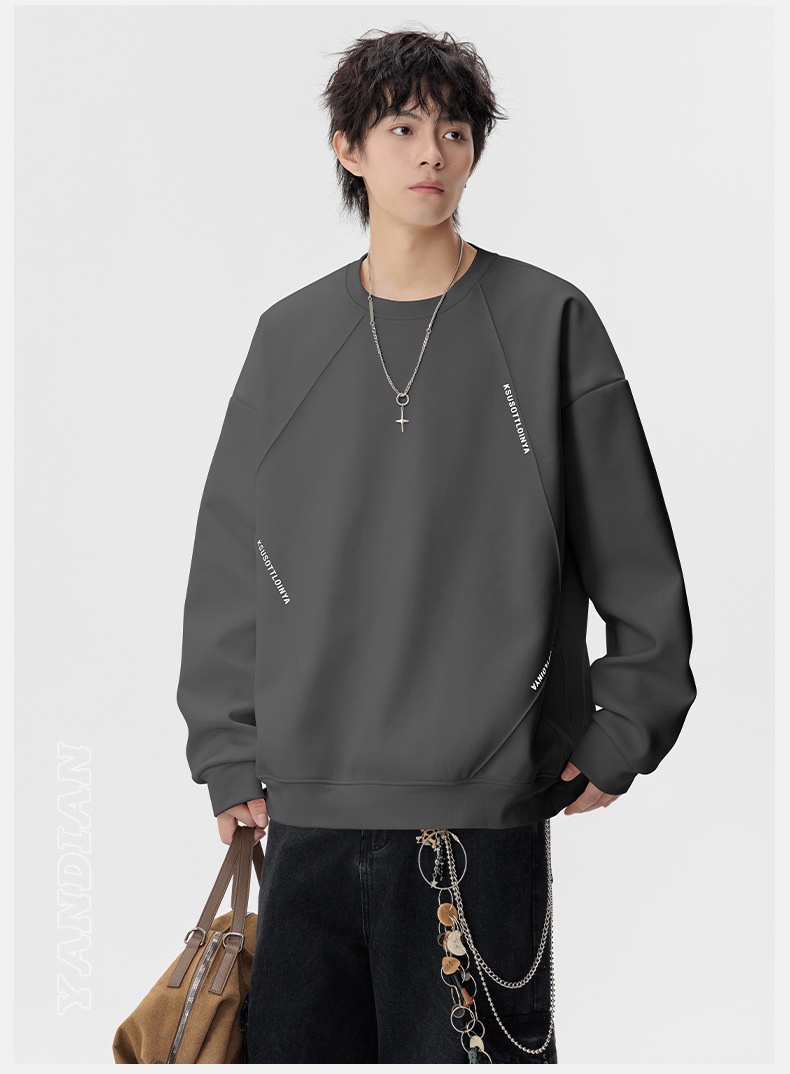 boy ACU Men's Clothing|Heavyweight American Style Crew Neck Autumn Winter Sweatshirt For Men, Structured Patchwork Pullover_voghion.com