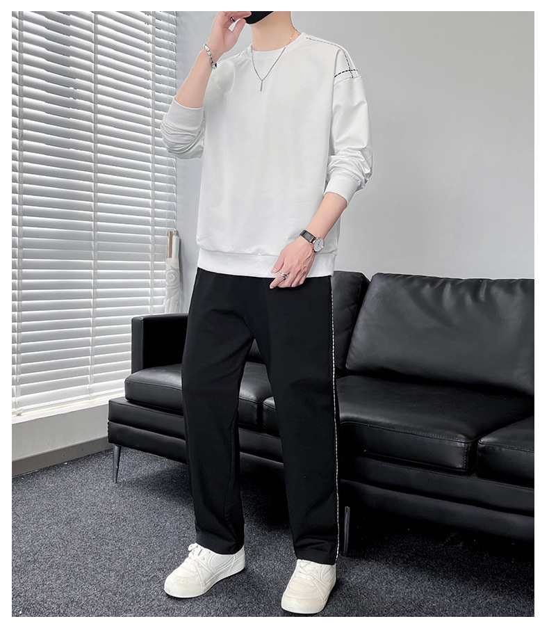 001 Diyu Shenlong Sweatshirt Casual For Men Spring And Autumn Long Pants Round Neck Pullover Tracksuit Two-Piece Set_voghion.com