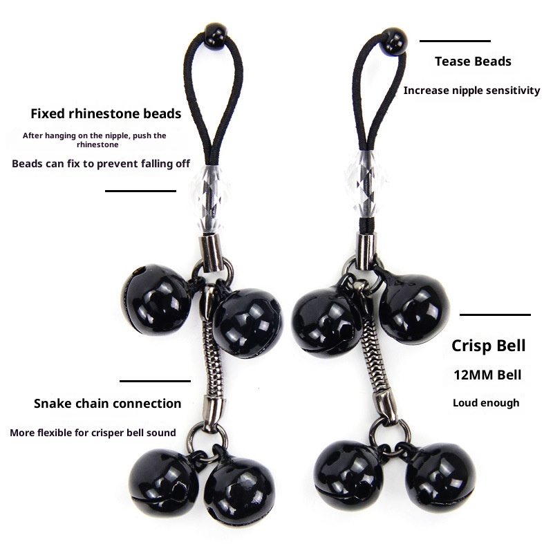 LuvBox LoveRing Clips Seilfessel Hängender Nippel-Teaser mit Glöckchengeräusch Flirt für Erwachsene süß_voghion.com