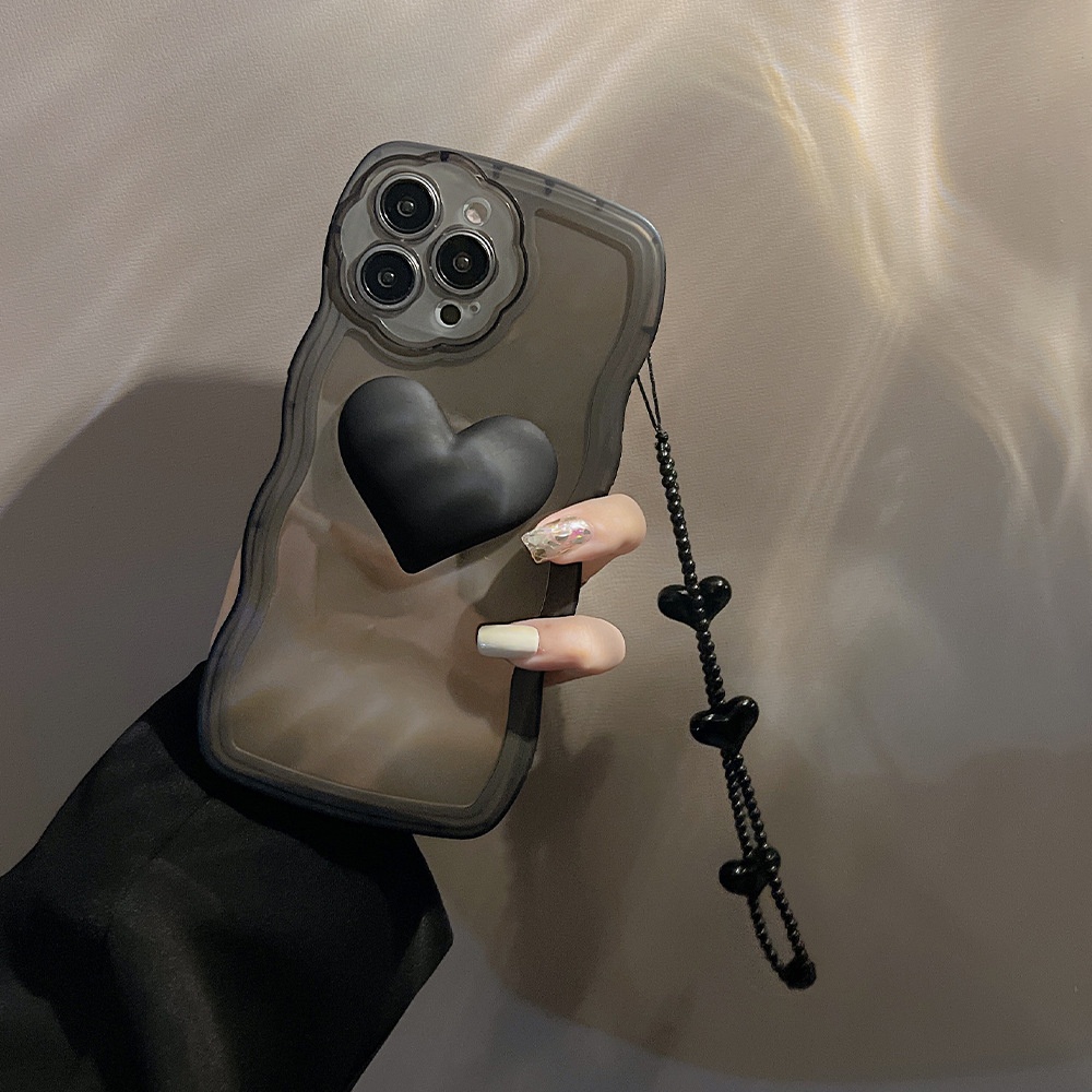 TechGlobe Dark Heart Kompatible iPhone 13 Hülle, 14 Pro Max Armband, 12 3D, 11 Wave, X/8P Schutzhülle_voghion.com