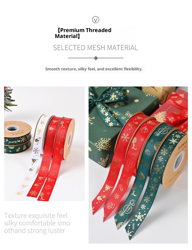 Lillian In Stock Confezione regalo all'ingrosso fai da te con stampa in oro Nastro natalizio Cravatta_voghion.com