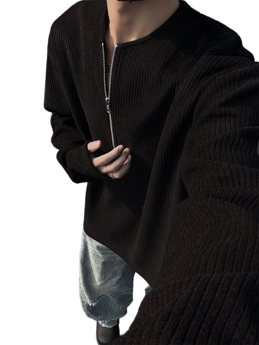 boy American Style Half-Zip Henry Collar T-Shirt For Men, Spring And Autumn Cleanfit Long Sleeve Base Layer, Tough Guy_voghion.com