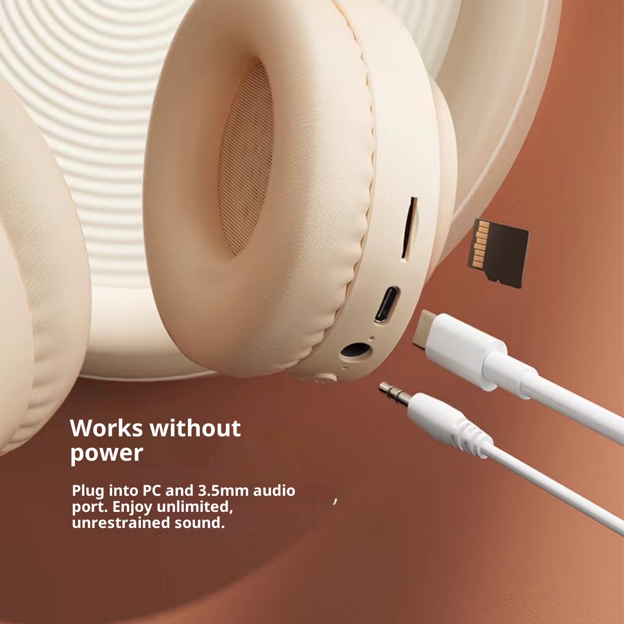 Cuffie Bluetooth wireless cablate 3c, nuovissime e rivisitate, con cuscinetti auricolari a copertura totale, illuminazione colorata RGB, slot per schede di memoria_voghion.com