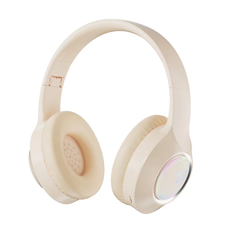 Cuffie Bluetooth wireless cablate 3c, nuovissime e rivisitate, con cuscinetti auricolari a copertura totale, illuminazione colorata RGB, slot per schede di memoria_voghion.com