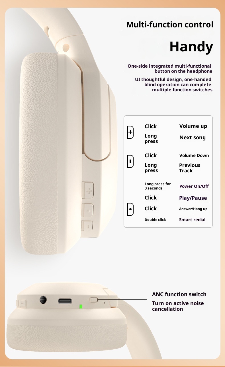 3c Kabellose Bluetooth-Kopfhörer (Herstelleranfertigung) – Nicht-Ohr-Kopfhörer mit Geräuschunterdrückung – Extrem lange Akkulaufzeit – Großer Akku_voghion.com