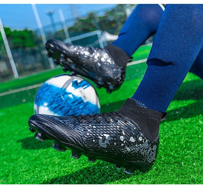 Chaussures de football montantes ShoeGlobe Wow personnalisées, style transfrontalier, en gros, à pointes longues Broken AG pour adultes, enfants et étudiants, style professionnel_voghion.com