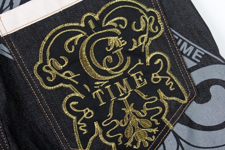 Sommerliche europäische und amerikanische Trends: Lässige Jeansshorts in Übergröße für Jungen, Herren-Caprihosen mit Hip-Hop-Graffiti-Print und Stickerei._voghion.com