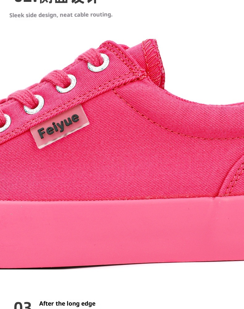 Zees Zees Zees Feiyue Pink Spring New Men's Pure Red Women's Flagship Store Casual Versatile Trendy Canvas Shoes_voghion.com