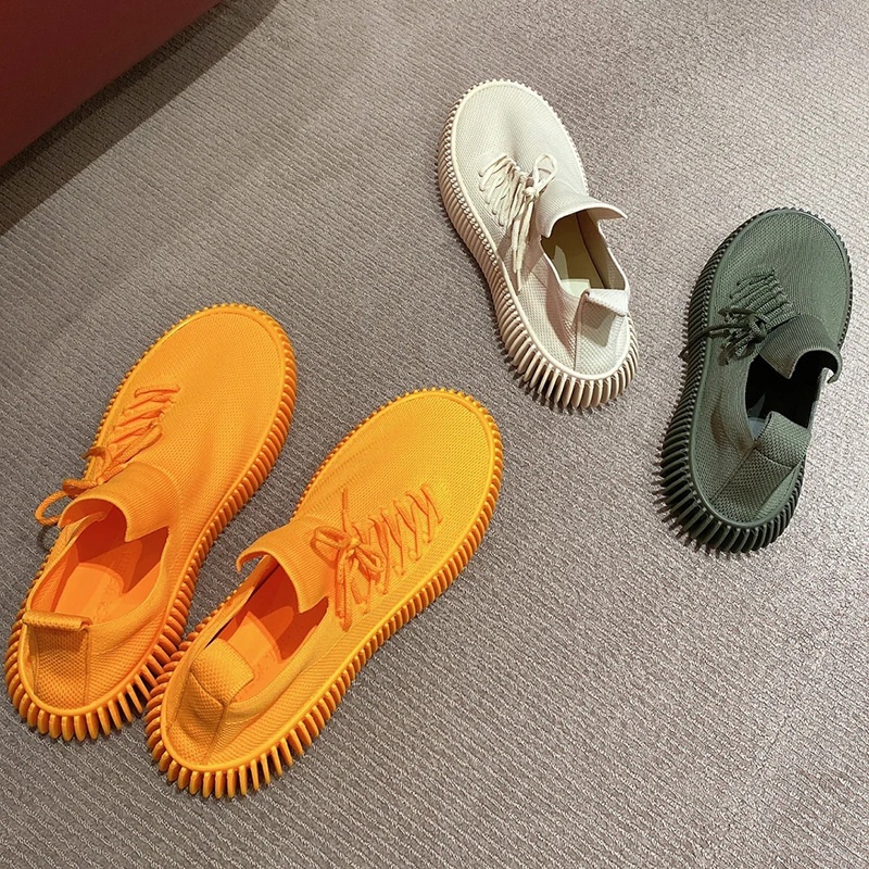 Zees Zees Zees 2025 Neue BA.BV Mesh Atmungsaktive Freizeit-Sneaker Schnürschuhe aus Canvas Slip-on Sockenschuhe Damen Flats_voghion.com