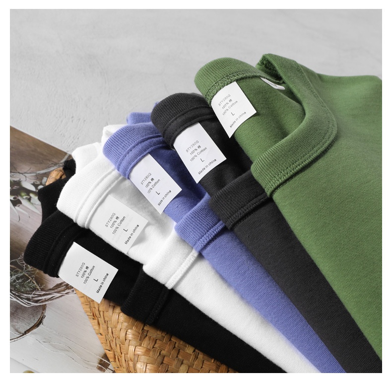 Sweat-shirt unisexe en pur coton 280g pour homme, imprimé trois livres, col rond, manches longues._voghion.com