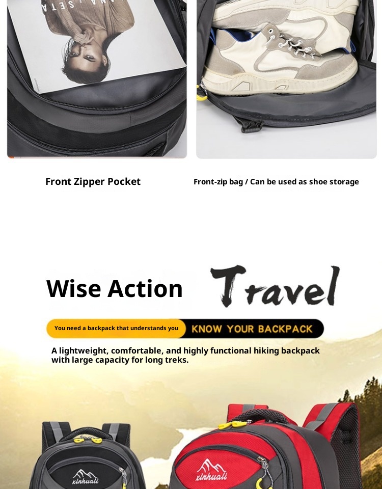 ActiveGo 30L Hiking Men's Double Shoulder Bag Women's Lightweight Outdoor Professional Waterproof 2025 New Large Capacity Travel_voghion.com