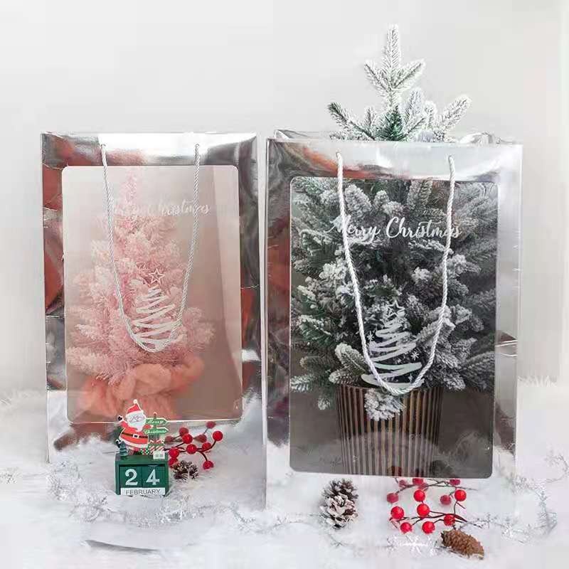 Lillian Bouque Packaging Fresh Flower Handbag Wholesale Transparen Square Window Handheld Paper Bag Gif Box Ho Samping_voghion.com