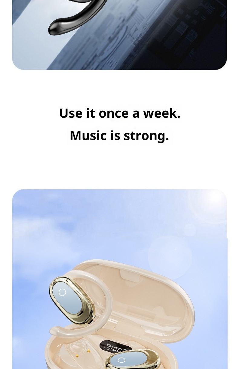 3c Nuovi auricolari Bluetooth wireless OWS con batteria a lunga durata, auricolari sportivi aperti, stile gancio auricolare_voghion.com