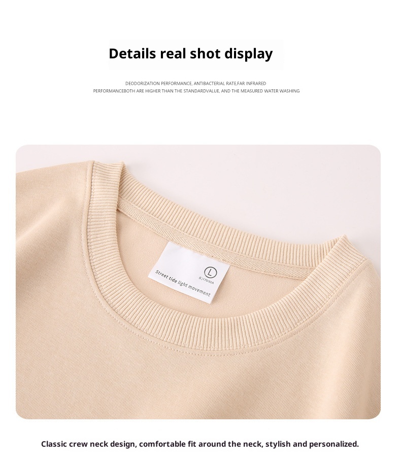 boy Men's Cotton Drop Shoulder Round Neck Loose Base Shirt Casual Trendy Solid Color Simple Outerwear Long Sleeve Sweatshirt_voghion.com