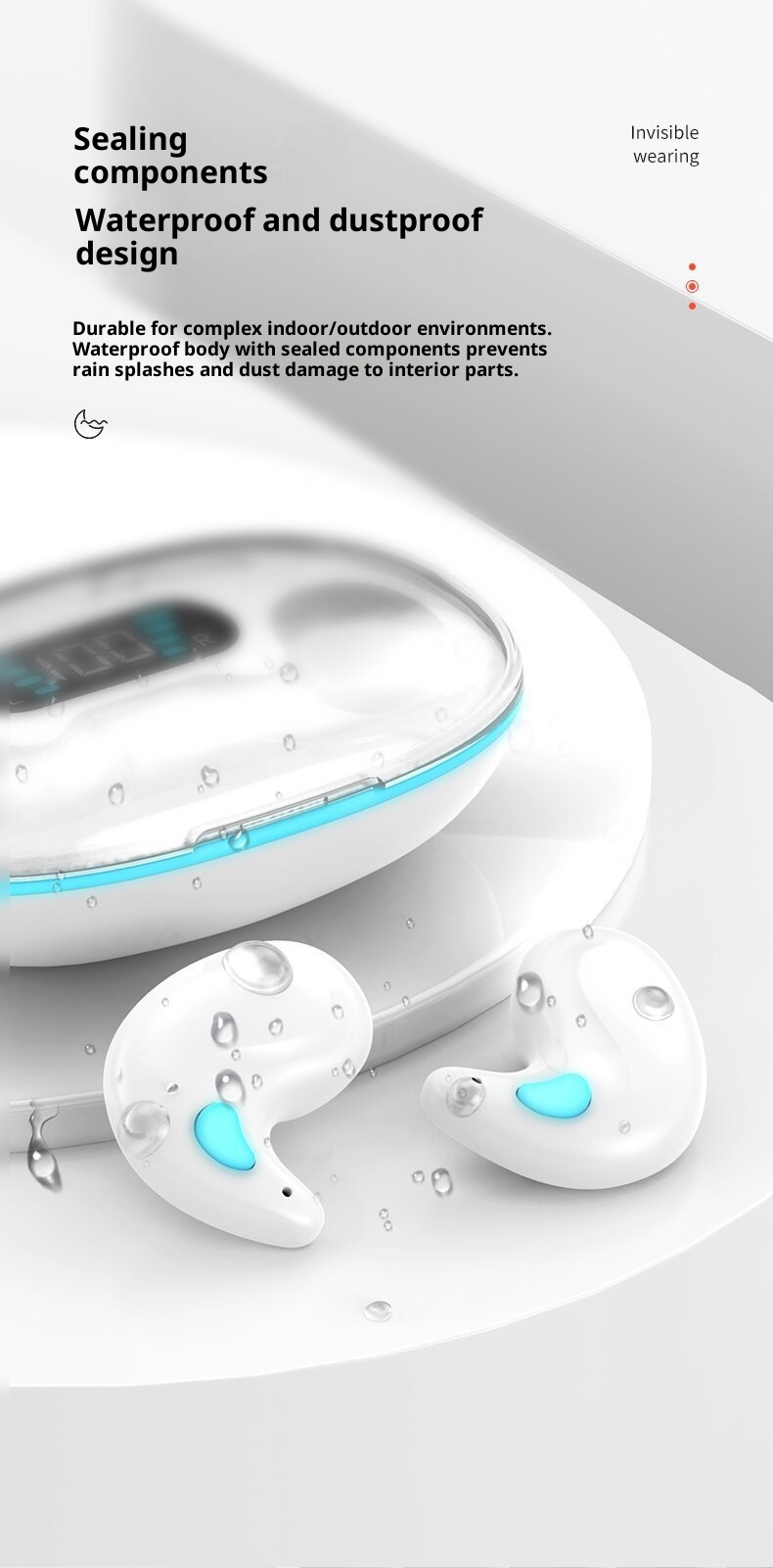 3c Cross-Border Hot-Selling X55 Sleep Bone Conduction Mini Noise Cancelling Digital Display Ultra-Long Battery Life Macaron_voghion.com