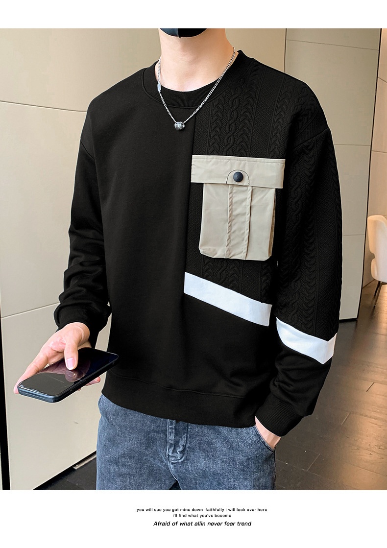 Jungen 2024 Neues Trend-Marken-Fleece-gefüttertes Baselayer-Top Frühling Herbst Langarm-T-Shirt Herren-Sweatshirt_voghion.com