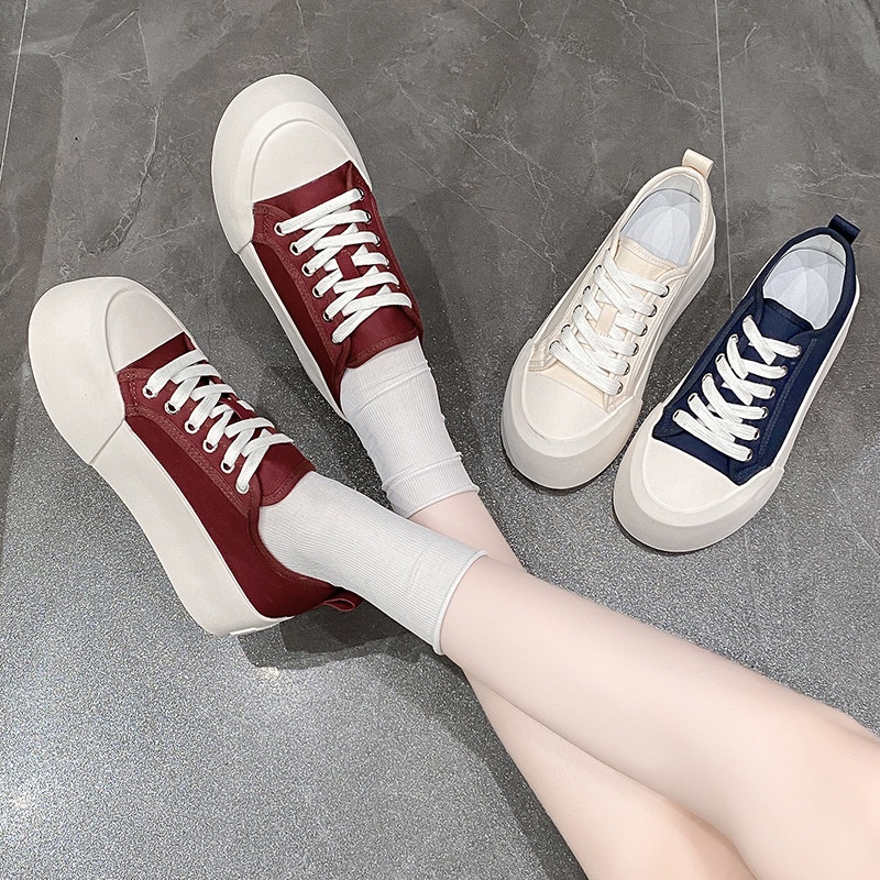 Neue Canvas-Schuhe für Studentinnen – Frühjahr/Sommer 2025: Trendiger europäischer und amerikanischer Stil, lässig, vielseitig, mit dicker Sohle_voghion.com