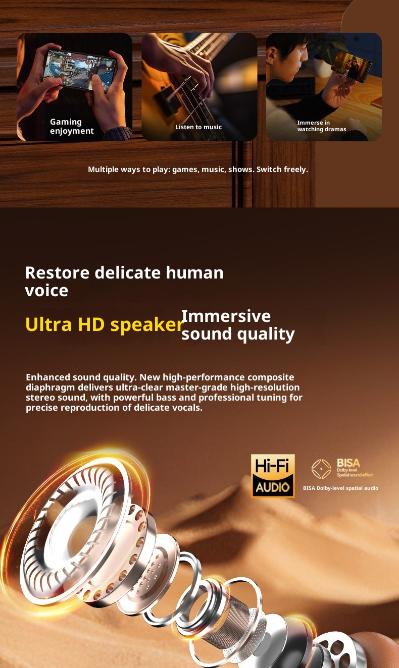 3c New Cross-Border CR-20 Retro Fashion Melard Metal Bluetooth 5.4 Over-Ear Headphones Ultra-Long Battery Life_voghion.com