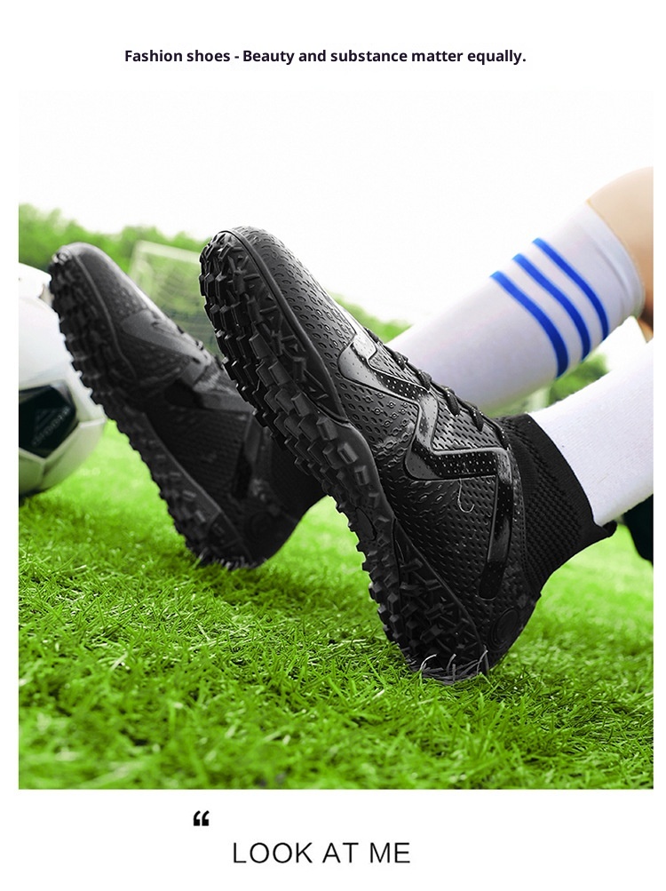 ShoeGlobe Cross-Border Xiyin Soccer Men And Women High-Top Competition Sports Spike Student Turf Green Training Shoes_voghion.com