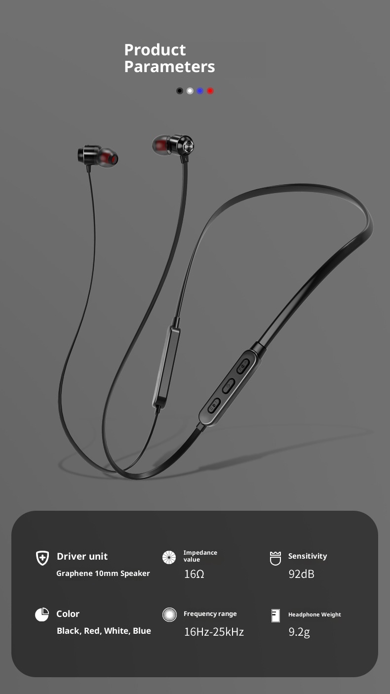 3c Produttore all'ingrosso Cuffie sportive wireless con archetto da collo, auricolari in-ear Bluetooth 5.3 in metallo, disponibili in magazzino_voghion.com