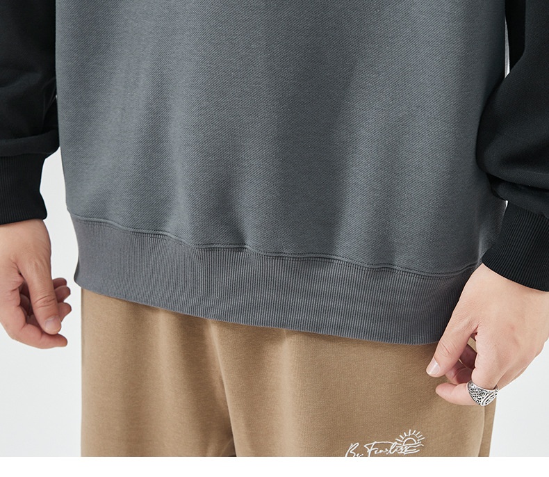 Sweat-shirt à col rond pour homme, manches longues, coupe ample, collection automne 2024, marque de mode masculine polyvalente, style Hong Kong_voghion.com