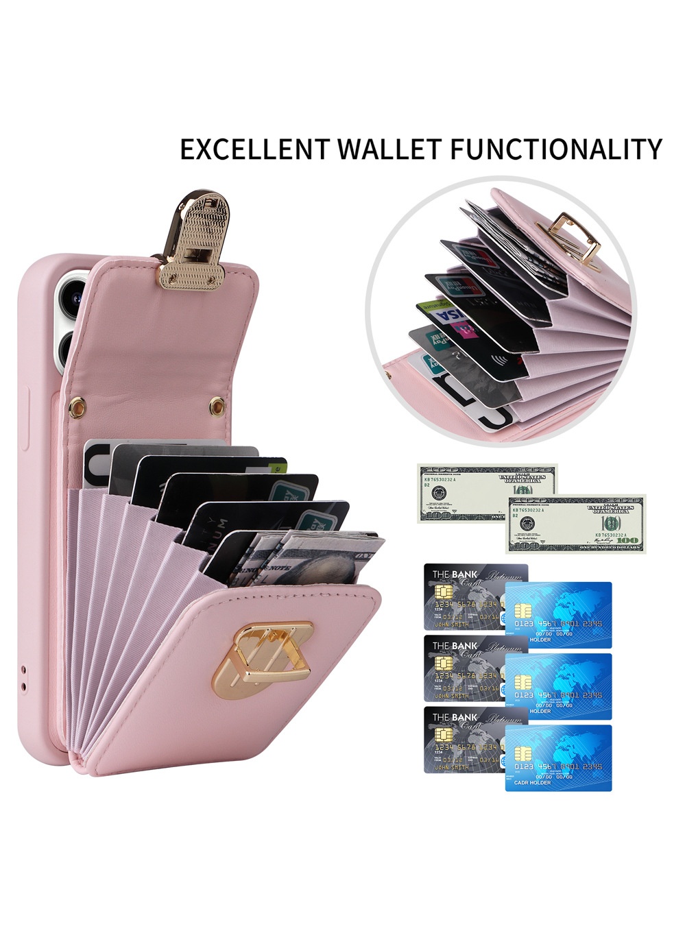 TechGlobe compatibile con 13 Full Coverage Pro Max Crossbody 14 Antiurto Stile giapponese e coreano 12 Slot per schede iPhone 8P_voghion.com