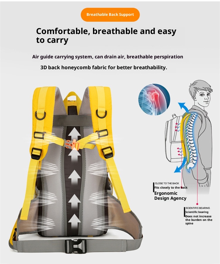 ActiveGo Cross-border New Double Shoulder Large Capacity Travel Leisure Outdoor Business Trip Lightweight Hiking Bag Women's_voghion.com