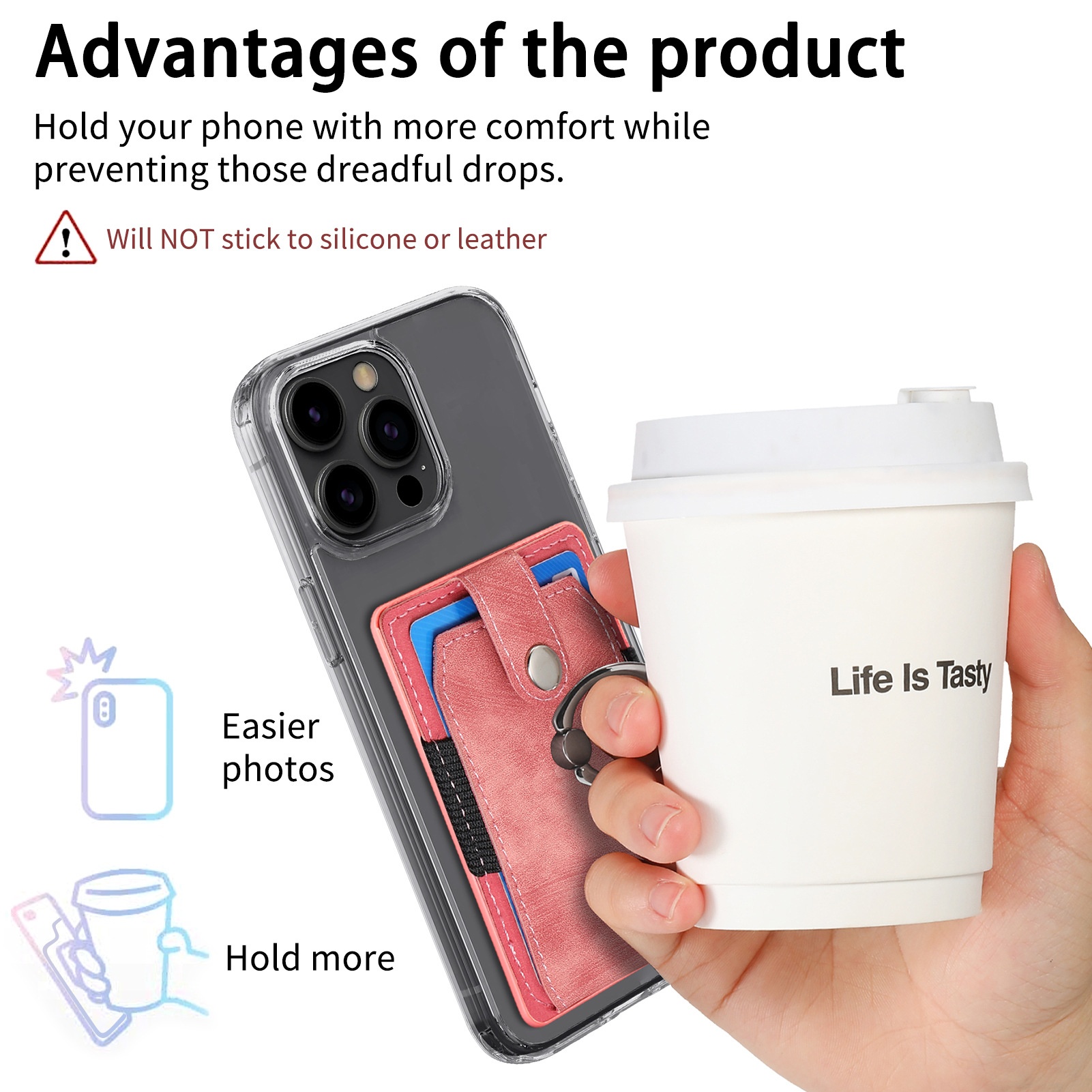 TechGlobe Compatible With Samsung Phone Multi-Model Universal Sleeve Back Sticker 3M Adhesive Card Insert Holder Gift Pack_voghion.com